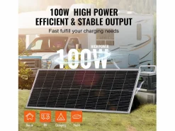 Energía Solar|Panel Solar Monocristalino SucceBuy , 100 W 12 V, Kit Panel con Controlador, para Acampada, Senderismo, Uso Fuera de la Red