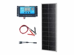 Energía Solar|Panel Solar Monocristalino SucceBuy , 100 W 12 V, Kit Panel con Controlador, para Acampada, Senderismo, Uso Fuera de la Red