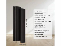 Panel De Pared|Paneles Acústicos de Pared SucceBuy, 20 x 240 cm, para Decoración de Paredes, con un Alto Índice NRC de 0,85 y Certificación Acústica SGS, en Roble