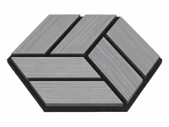 Paneles acústicos 30x26 cm Gris Hexágono Panal^ Outlet