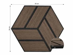 Paneles acústicos 30x26 cm Marrón Hexágono Panal Negro / Marru00f3n Discount