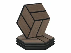 Paneles acústicos 30x26 cm Marrón Hexágono Panal Negro / Marru00f3n Outlet