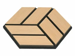Panel De Pared|Paneles acústicos 30x26 cm Roble Hexágono Panal Juego de 10 piezas 3D