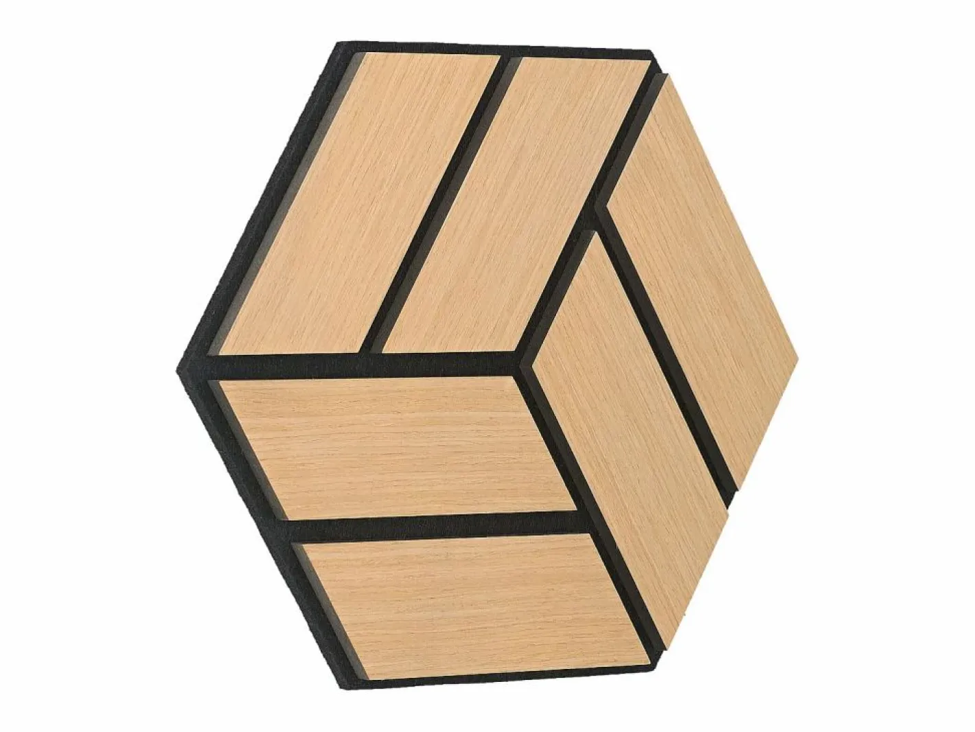 Panel De Pared|Paneles acústicos 30x26 cm Roble natural Hexágono Panal