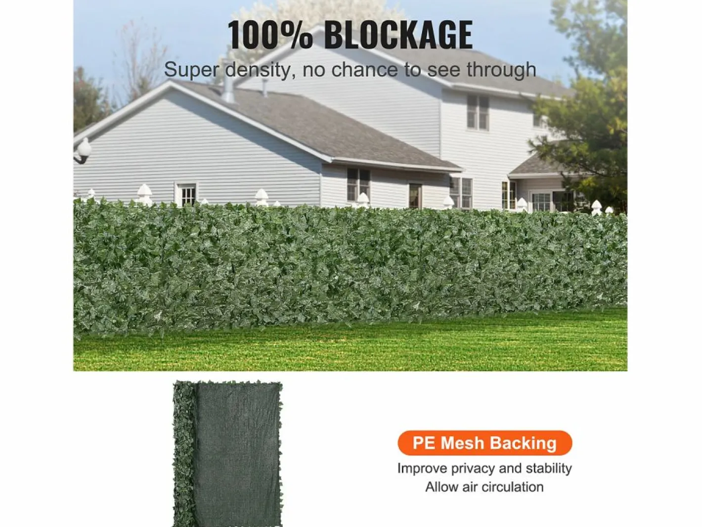 Paneles de Buxus Artificiales SucceBuy 244x183 cm, Valla de Privacidad con Hojas de Lino Artificial^ Clearance