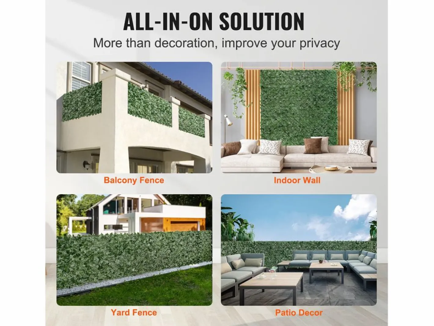 Paneles de Buxus Artificiales SucceBuy 244x183 cm, Valla de Privacidad con Hojas de Lino Artificial^ Clearance