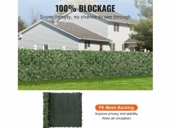 Paneles de Buxus Artificiales SucceBuy 150x300 cm, Valla de Privacidad con Hojas de Lino Artificial Verde Discount