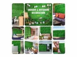 Paneles de Buxus Artificiales SucceBuy 24 Piezas | Muro de Seto UV 25.4 x 25.4 cm | Decoración de Valla^ New