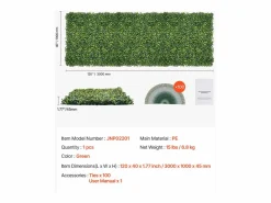 Paneles de Césped Artificial, SucceBuy, Paneles de Pared de Césped Artificial de 100 × 300 cm, Milán, Vegetación para Decoración Íntima^ Online