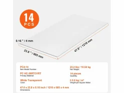 Paneles de Invernadero SucceBuy de Policarbonato Lote de 14, 61cm X 122 cm X 0.4 cm, Hojas de Techo, Protección UV, Impermeable, Resistencia a Impactos para Jardín^ Sale