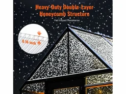 Paneles de Invernadero SucceBuy de Policarbonato Lote de 14, 61cm X 122 cm X 0.4 cm, Hojas de Techo, Protección UV, Impermeable, Resistencia a Impactos para Jardín^ Sale