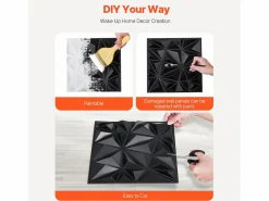 Paneles de Pared 3D SucceBuy, Pack de 33, 30 x 30 cm, PVC, , Cobertura de 3m²^ Best