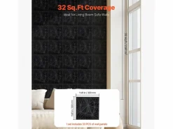 Paneles de Pared 3D SucceBuy, Pack de 33, 30 x 30 cm, PVC, , Cobertura de 3m²^ Best