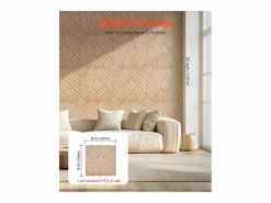 Paneles de Pared 3D SucceBuy, Pack de 12, 50 x 50 cm, PVC con Listones, Cobertura de 3 m², Madera Clara^ Online