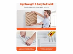 Paneles de Pared 3D SucceBuy, Pack de 12, 50 x 50 cm, PVC con Listones, Cobertura de 3 m², Madera Clara^ Online