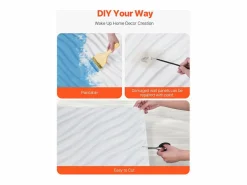 Paneles de Pared 3D SucceBuy, Pack de 12, 50 x 50 cm, PVC Ondulado, Cobertura de 3 m², Mate Blanco Best