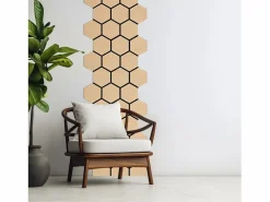 Paneles de pared 62x76 cm Hexágono natural Marru00f3n Hot