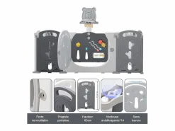 DripeX Paneles modulares de Yoleo - 12+2 - con cesta de baloncesto - plástico ecológico - 153x153x60cm Gris Outlet