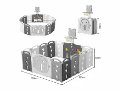 DripeX Paneles modulares de Yoleo - 12+2 - con cesta de baloncesto - plástico ecológico - 153x153x60cm Gris Outlet