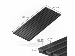 Vicco Paneles murales 120x1.8x40 akustikpaneel Negro New