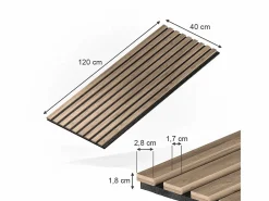 Vicco Panel De Pared|Paneles murales nogal 120x1.8x40 akustikpaneel