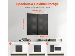 Paneles Perforados de Metal SucceBuy, 2 Paneles, 609,6 x 304,8 mm, para Herramientas de Taller Negro Best