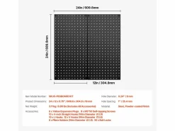 Panel De Pared|Paneles Perforados de Metal SucceBuy, 2 Paneles, 609,6 x 304,8 mm, para Herramientas de Taller