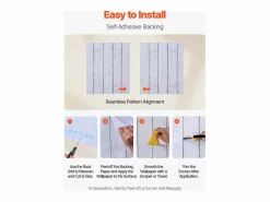 Papel Pintado Adhesivo de Pared SucceBuy, 45 cm x 12 m, Rollo Papel Pintado Autoadhesivo en Vinilo, Motivo Textura Madera Blanca, para Revestimiento de Pared Blanco Online