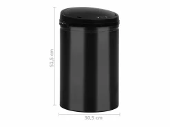 Helloshop26 Papelera automática con sensor de 30 litros acero al carbono negro 02_0006075 Gris New
