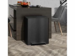 Cubo De Basura Para Cocina|Papelera con pedal de 25 l, acero inoxidable, color (47,7 x 37,5 x 56 cm)