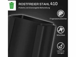 Cubo De Basura Para Cocina|Papelera con pedal de 25 l, acero inoxidable, color (47,7 x 37,5 x 56 cm)