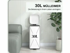 Papelera con pedal, 30L, metálica, con tapa y cubo interior, color negro (28x35x63,5 cm)^ Clearance