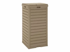 Helloshop26 Papelera de exterior marrón claro 41x41x86 cm polipropileno 02_0006115 Marru00f3n Best