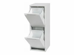 Helloshop26 Cubo De Basura Para Cocina|Papelera de reciclaje de pared con 2 compartimentos extraíbles 93 x 33 x 25 cm color 03_0008198