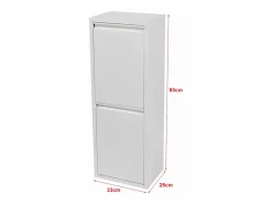 Helloshop26 Cubo De Basura Para Cocina|Papelera de reciclaje de pared con 2 compartimentos extraíbles 93 x 33 x 25 cm color 03_0008198