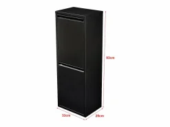 Helloshop26 Cubo De Basura Para Cocina|Papelera de reciclaje de pared con 2 compartimentos extraíbles 93 x 33 x 25 cm color 03_0008199