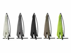 Habitat et jardin Parasol de Jardín Lateral "Ilios 3" – Cuadrado – 3 x 3 m -Bases incluidas Gris
