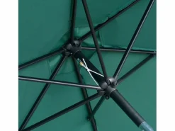 Sombrilla|Parasol inclinable con manivela, aluminio, poliéster, verde (Ø2,6x2,35 m)