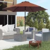 Sombrilla|Parasol inclinable con manivela, aluminio y poliéster 180g/m², marrón (Ø2,7xH2,35 m)