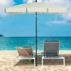 Parasol inclinable, protección UV, aluminio madera, color crema y negro (200x130x245 cm)^ Discount