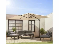 Sweeek Sombrilla|Parasol rectangular excéntrico, 3x4m + placas de lastre 50x50cm