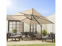 Sweeek Sombrilla|Parasol rectangular excéntrico, 3x4m + placas de lastre 50x50cm