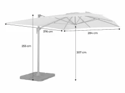 Sweeek Sombrilla|Parasol 3x4m rectangular desplazado crudo