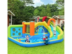 Parque acuático inflable 7 en 1 para niños - 410 x 315 x 203 cm - Oxford - Con ventilador -^Merax Outlet