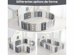 Parque de bebés plegable plegable de Yoleo grande plegable, 20+2 paneles modulares de plástico ecológicos, con cesta de baloncesto, 230x230x60cm^DripeX Best