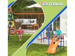 Parque de juegos infantil Fly 4 en 1-3 A 180x367x192 cm^Outsunny Outlet