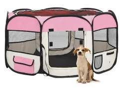Clicnbuy Seguridad Para Mascotas|Parque de perros plegable y bolsa transporte 125x125x61cm