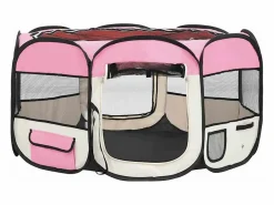 Clicnbuy Seguridad Para Mascotas|Parque de perros plegable y bolsa transporte 125x125x61cm
