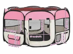 Clicnbuy Seguridad Para Mascotas|Parque de perros plegable y bolsa transporte 125x125x61cm