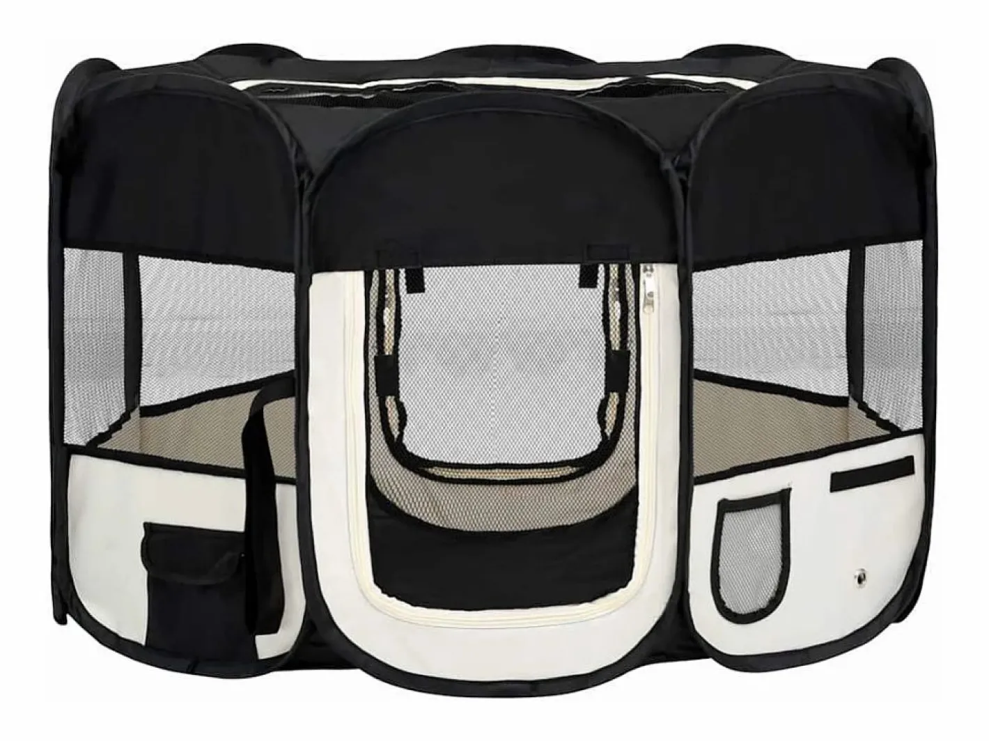 Clicnbuy Seguridad Para Mascotas|Parque de perros plegable y bolsa transporte 110x110x58cm